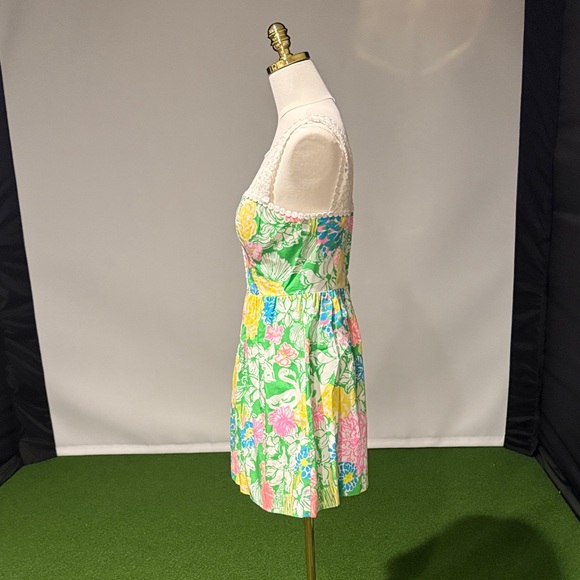 Lilly Pulitzer Floral Lace Midi Dress - Green, Pink, Yellow, Blue - Picture 2 of 4